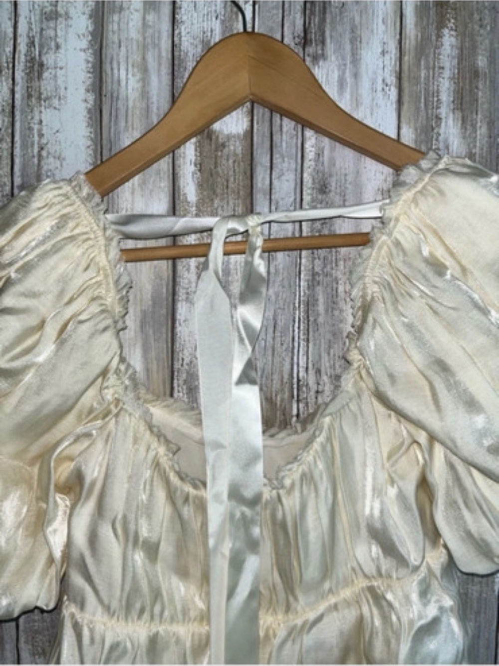 Reformation Aviary Dress Ivory Cream Puff Sleeve Mini Babydoll Coquette 2 - Picture 9 of 11